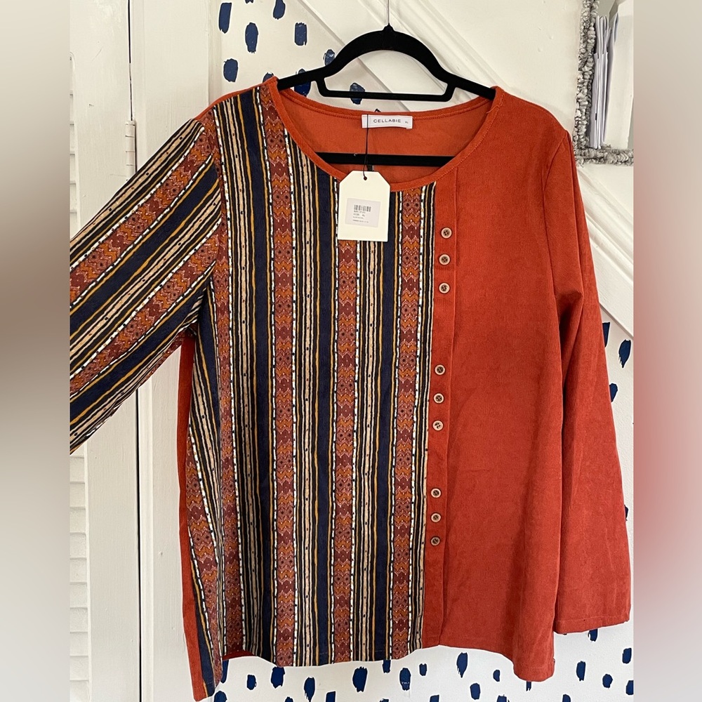 Cellabie boho corduroy blouse
